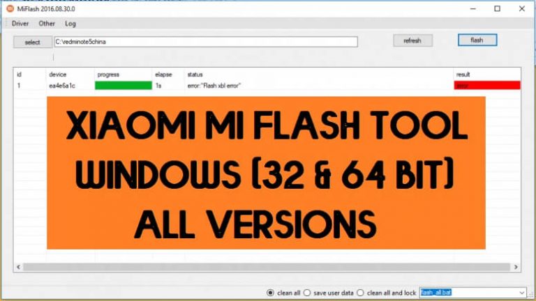 mi flash tool for 32 bit